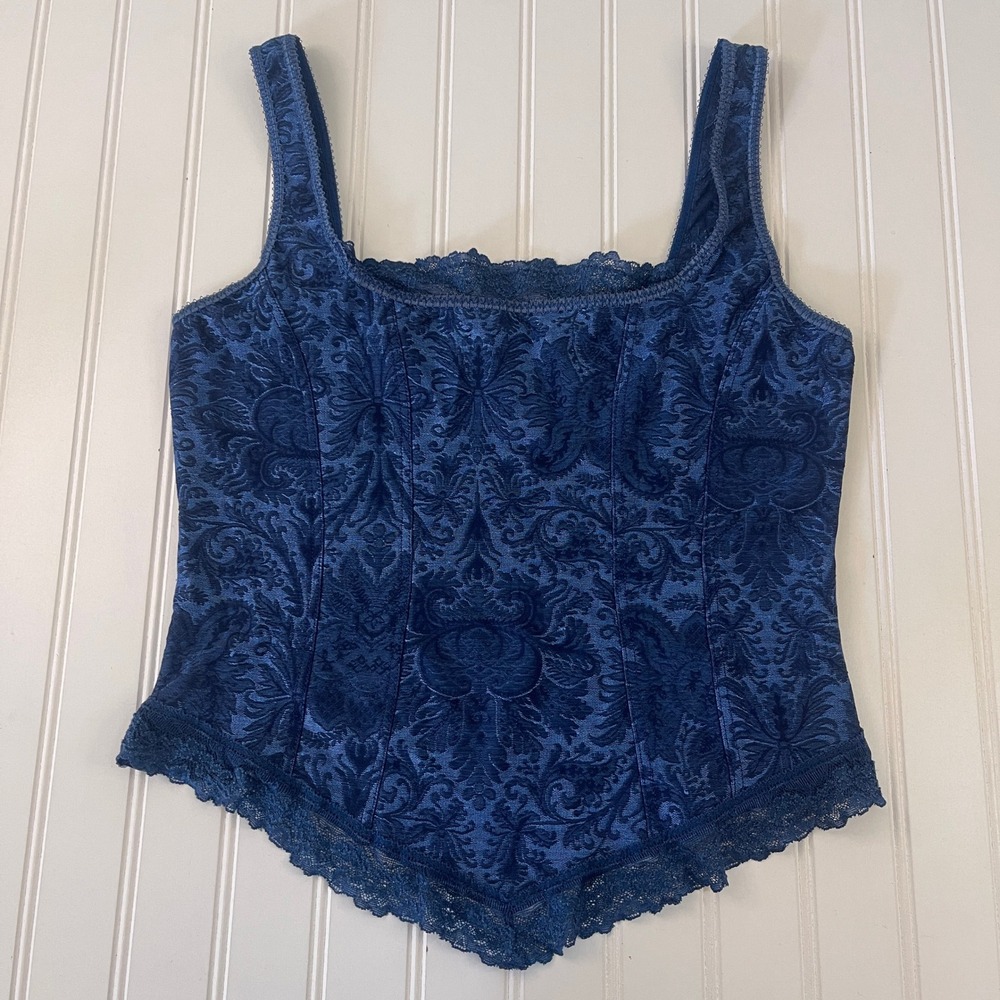 Arianne Lace Trim Corset Style Camisole Top Whimsygoth Grunge Lingerie Medium?